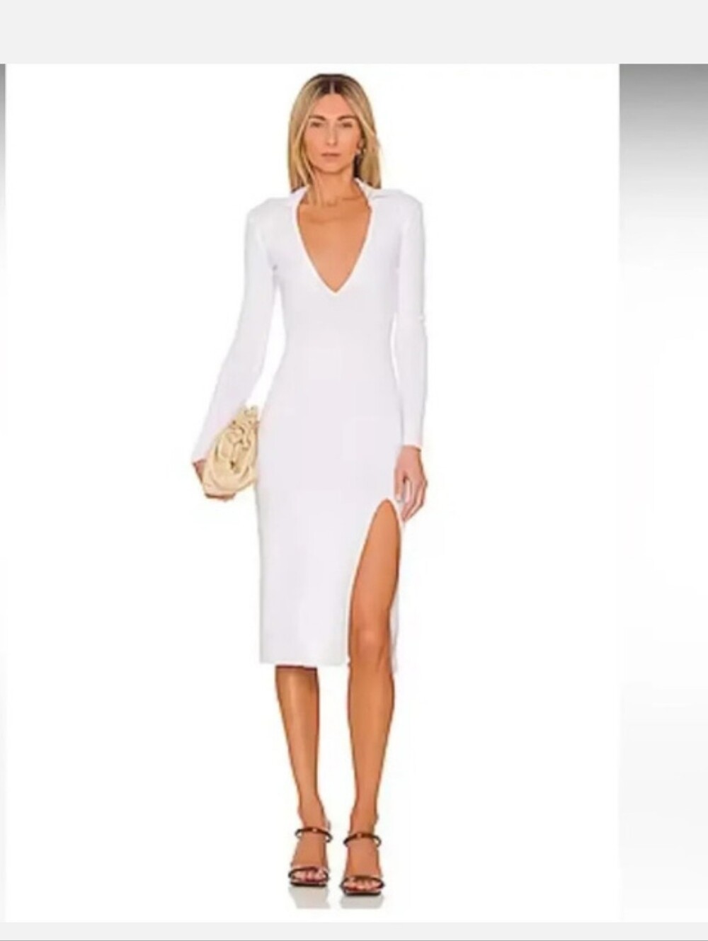 ALL‎ THE WAYS Violet Midi Dress in White  Knit NWT size XS